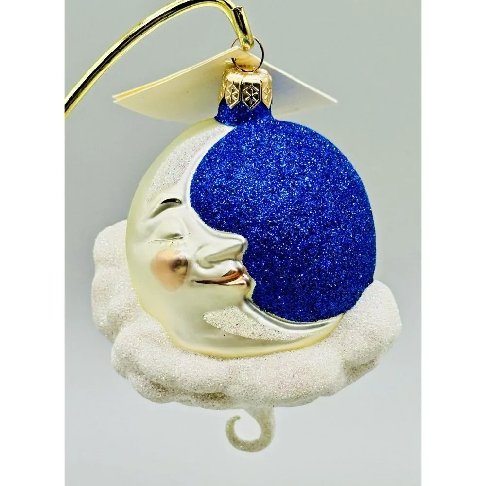 Patricia Breen See Him Sleep Glittered Sky 1999 2 piece‎ Christmas Ornament 9935